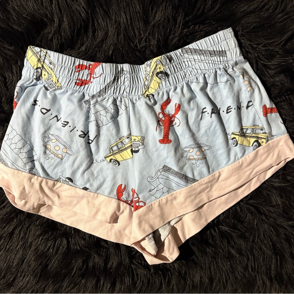 FRIENDS Pajama shorty shorts and matching red tank top - Picture 2 of 5